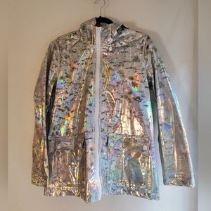 Topshop holographic raincoat!